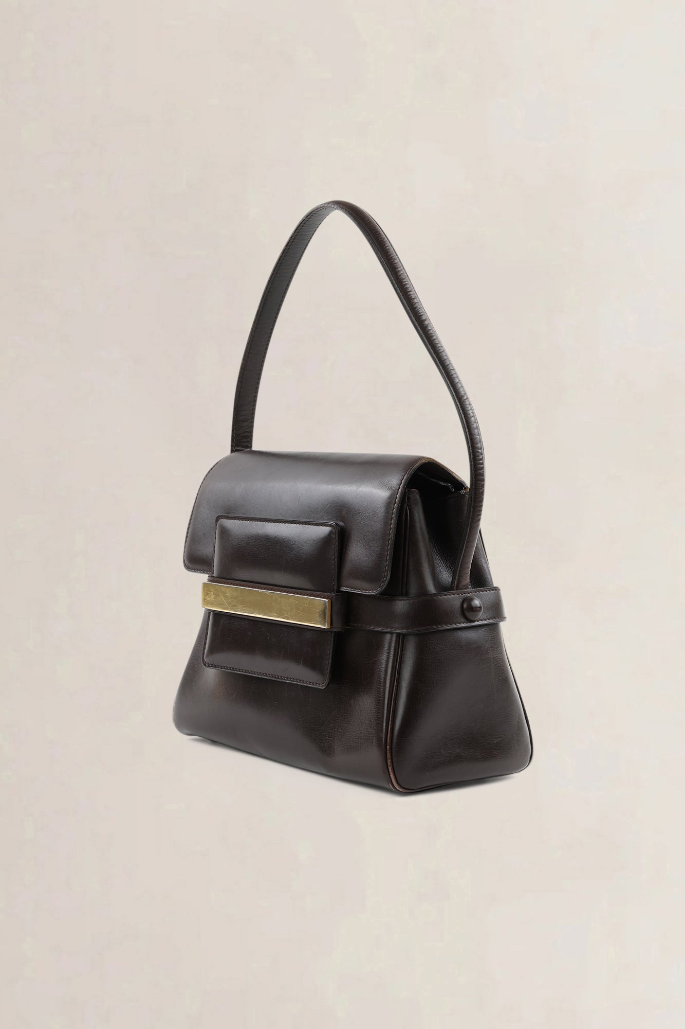 Delvaux Brown Vintage Top Handle Bag