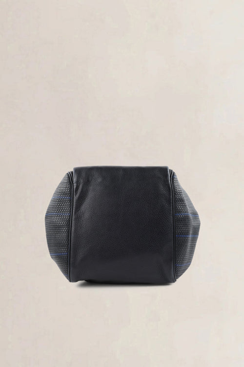 Delvaux Black/Blue Toile De Cuir Belon Shoulder Bag