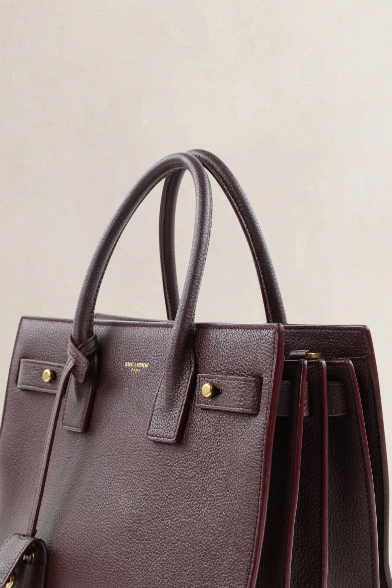 Saint Laurent Burgundy Sac De Jour Baby Crossbody Bag