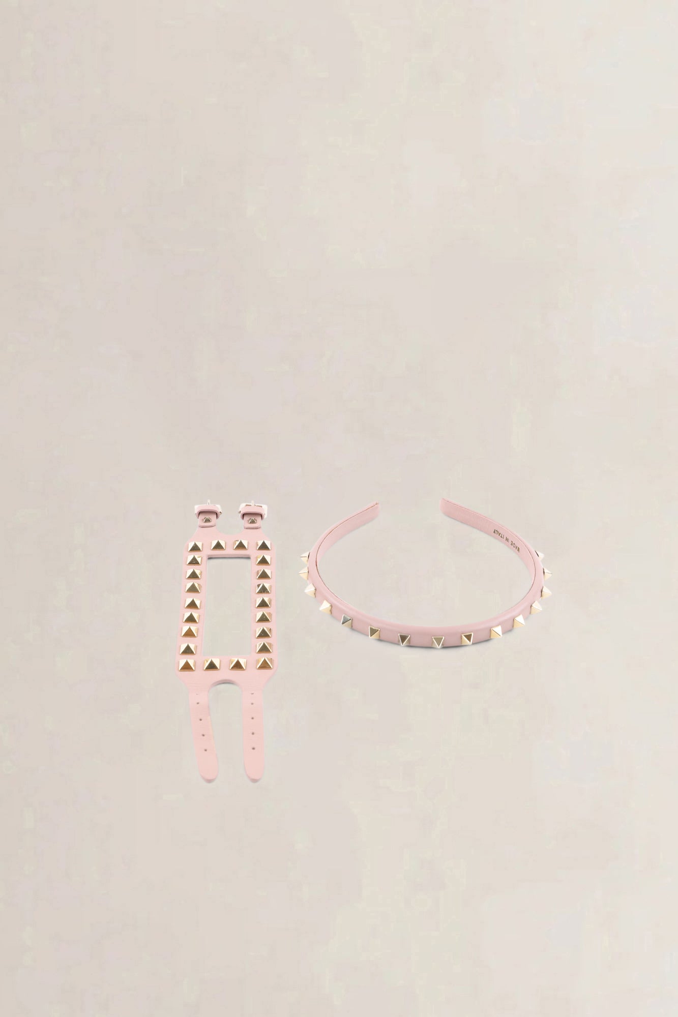 Valentino Garavani Rockstud Leather Set: Headband & Wide Wrap Bracelet