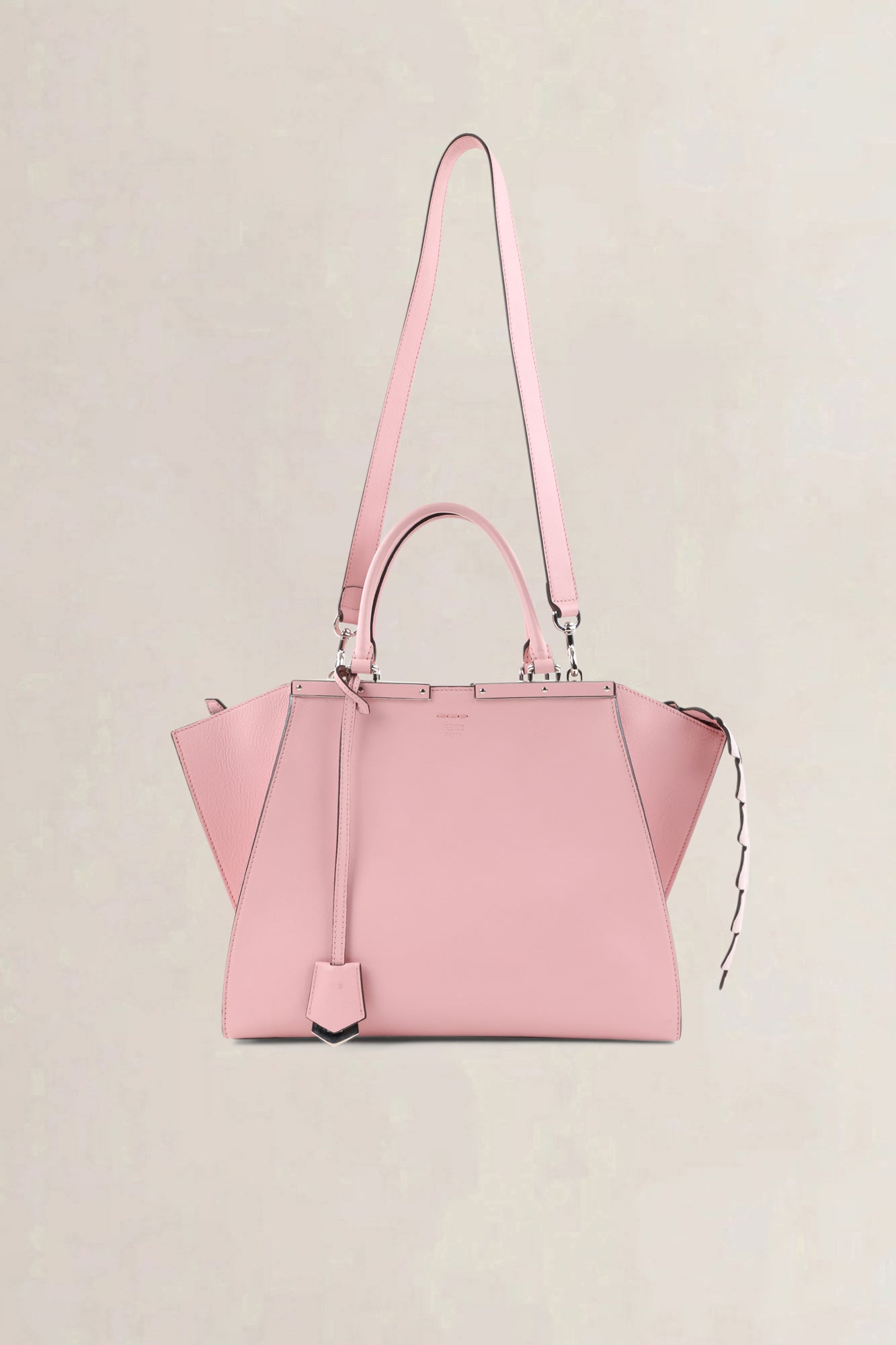 Fendi Blush Pink Leather 3Jours Medium Tote Alligator Trim Shoulder Bag