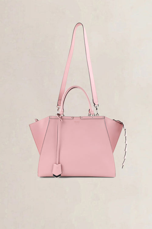 Fendi Blush Pink Leather 3Jours Medium Tote Alligator Trim Shoulder Bag