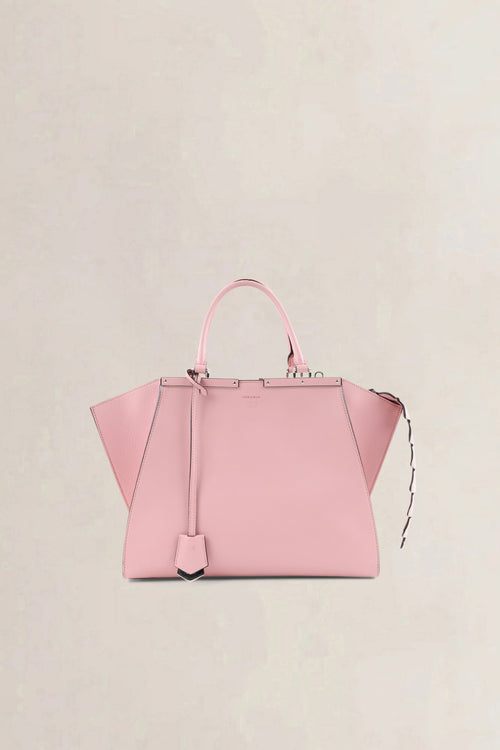 Fendi Blush Pink Leather 3Jours Medium Tote Alligator Trim Shoulder Bag
