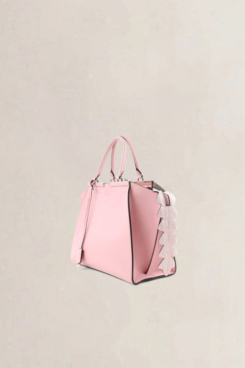 Fendi Blush Pink Leather 3Jours Medium Tote Alligator Trim Shoulder Bag