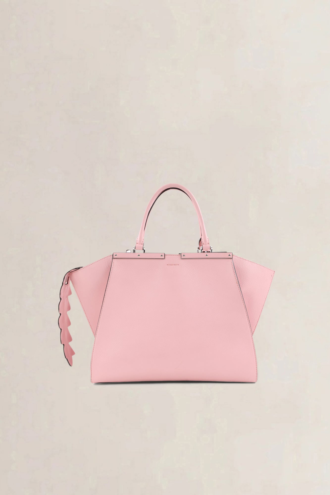 Fendi Blush Pink Leather 3Jours Medium Tote Alligator Trim Shoulder Bag