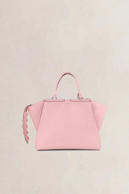 Fendi Blush Pink Leather 3Jours Medium Tote Alligator Trim Shoulder Bag