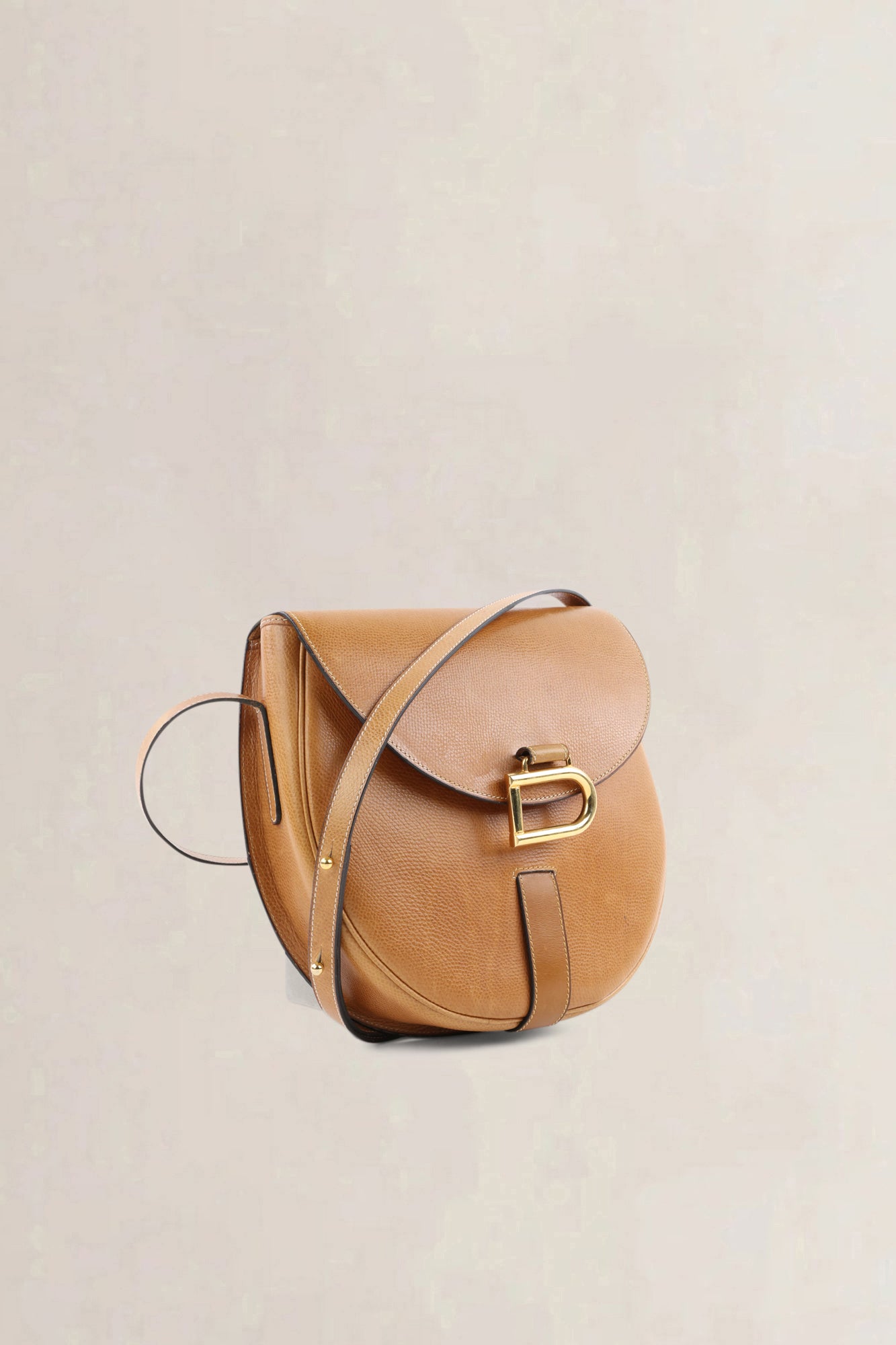 Delvaux Camel Leather Crossbody Bag