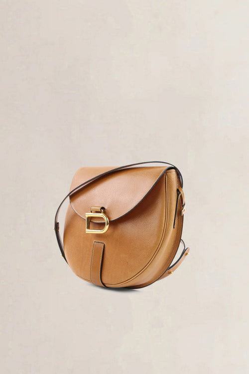 Delvaux Camel Leather Crossbody Bag