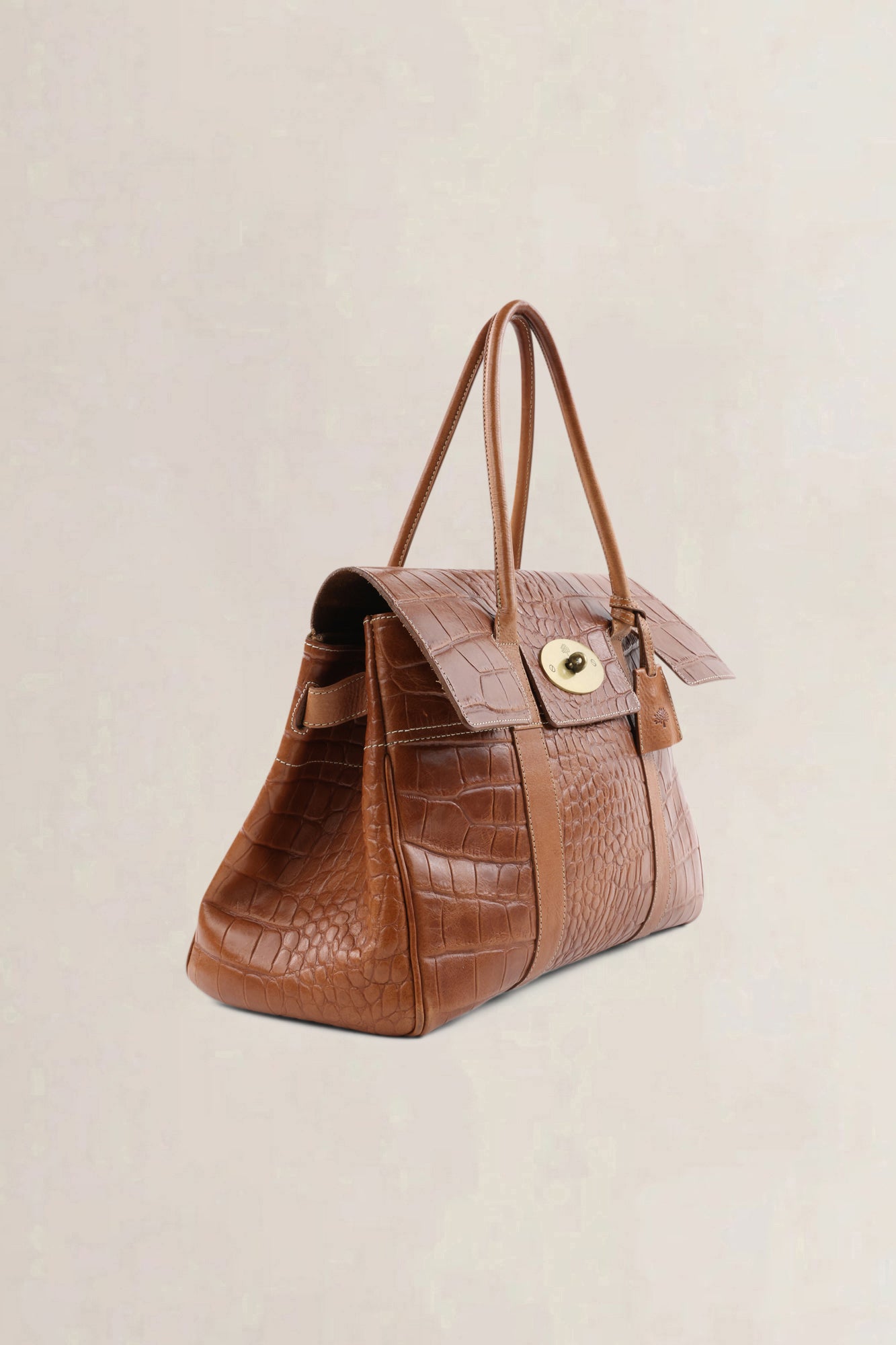 Mulberry Bayswater brown croco-embossed — preloved