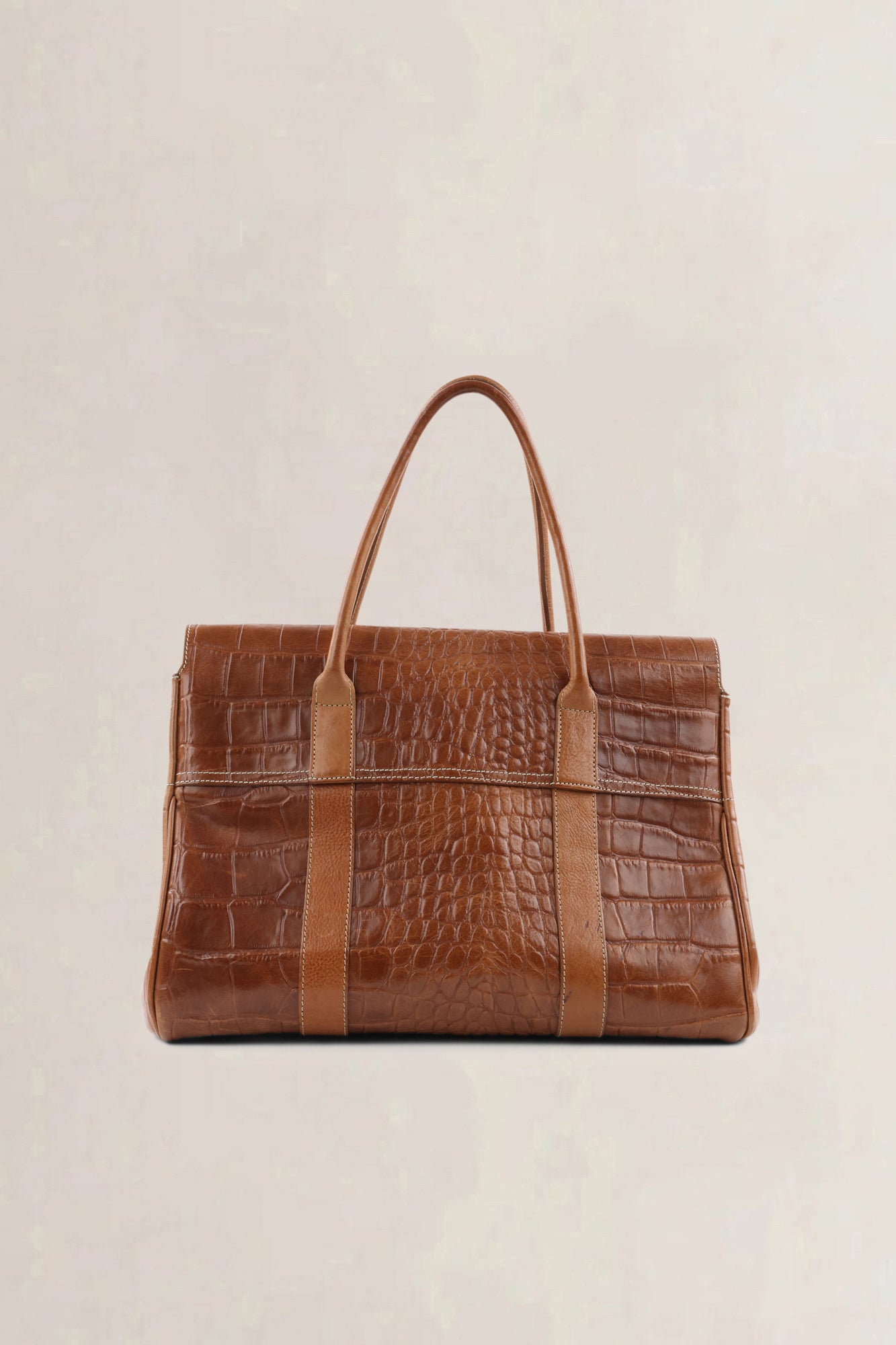 Mulberry Bayswater brown croco-embossed — preloved