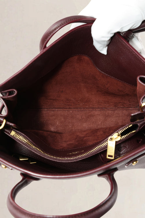 Saint Laurent Burgundy Sac De Jour Baby Crossbody Bag