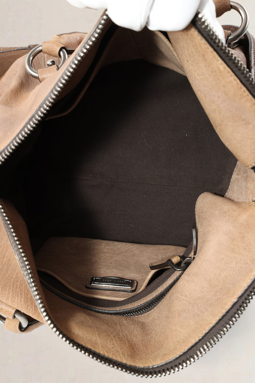 Miu Miu Brown Nappa Monk Satchel Shoulder Bag