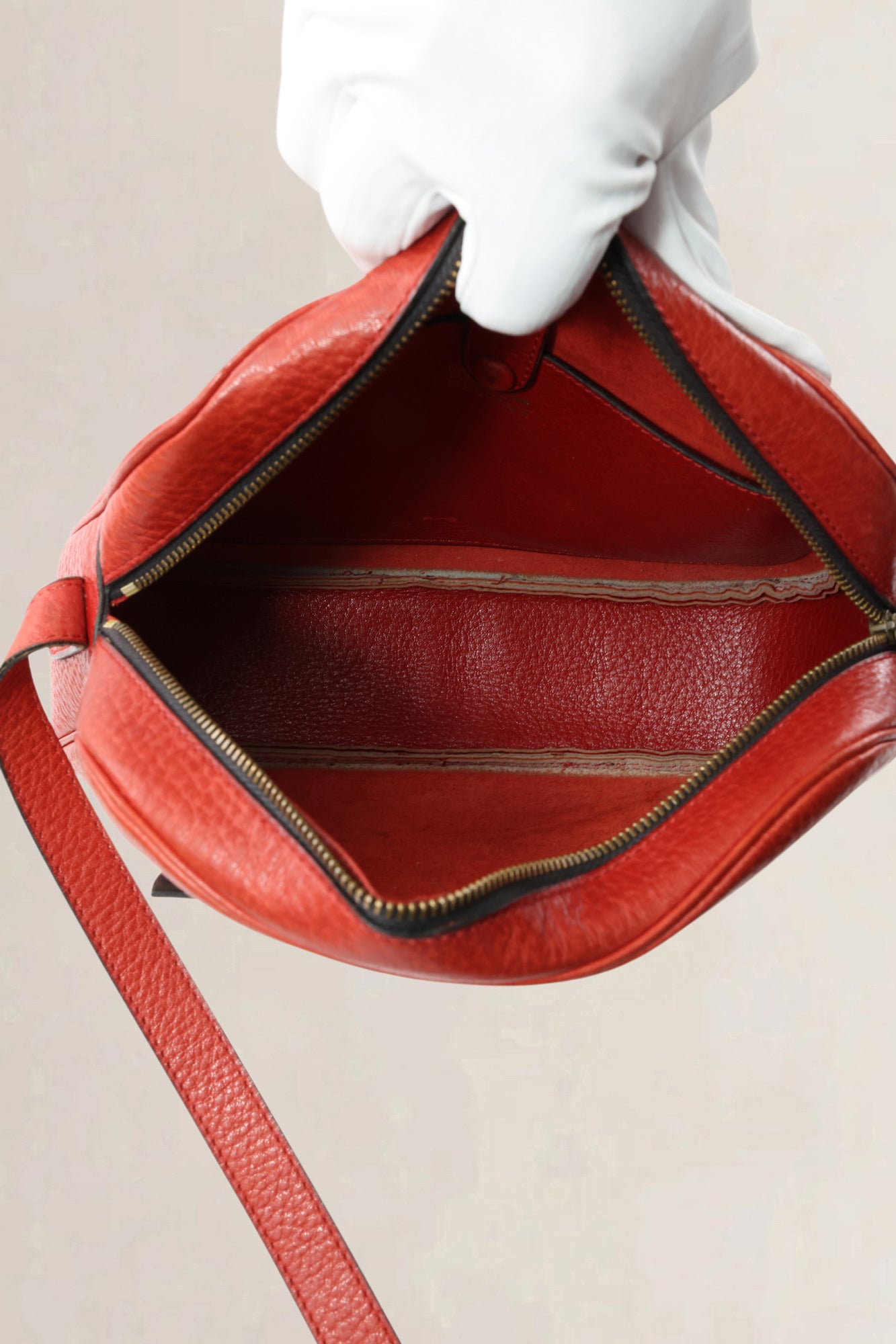 Delvaux Red Leather Crossbody Bag