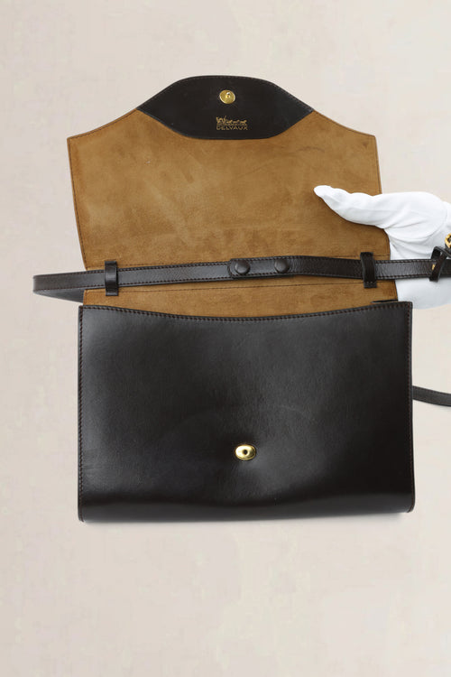 Delvaux Brown Leather Bourgogne Crossbody Bag