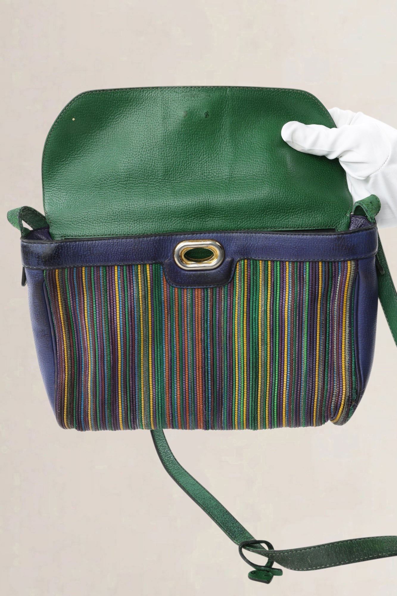 Delvaux Multicolor Toile de Cuir Merlot — vintage