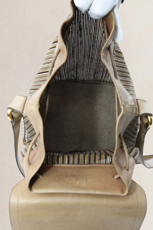Delvaux Brown Toile de Cuir Shoulder Bag