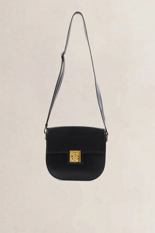 Céline Vintage Black Leather Crossbody Bag