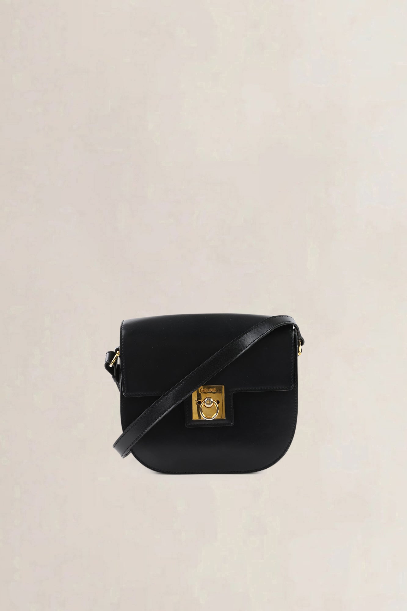 Céline Vintage Black Leather Crossbody Bag