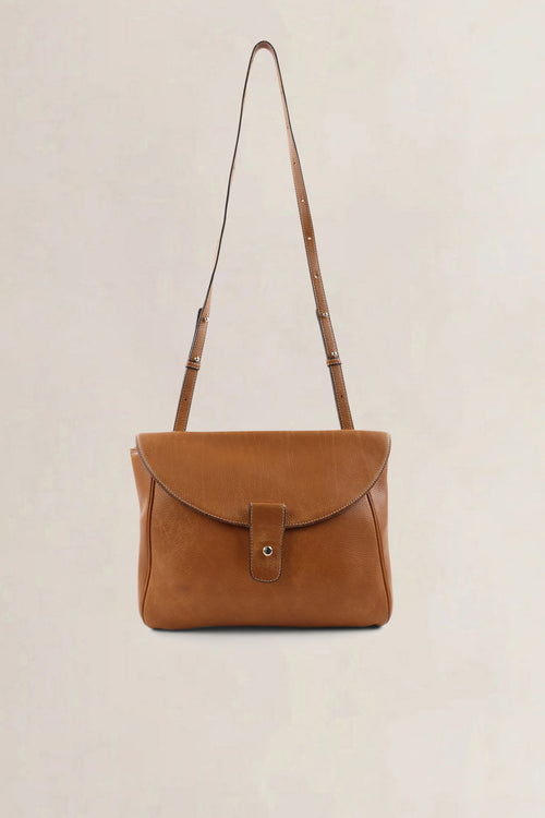 Delvaux Camel Leather Crossbody Bag