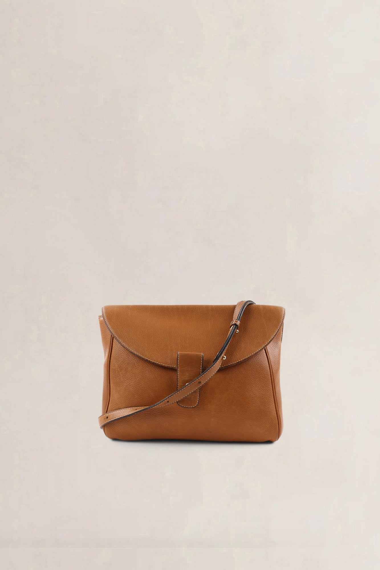 Delvaux Camel Leather Crossbody Bag