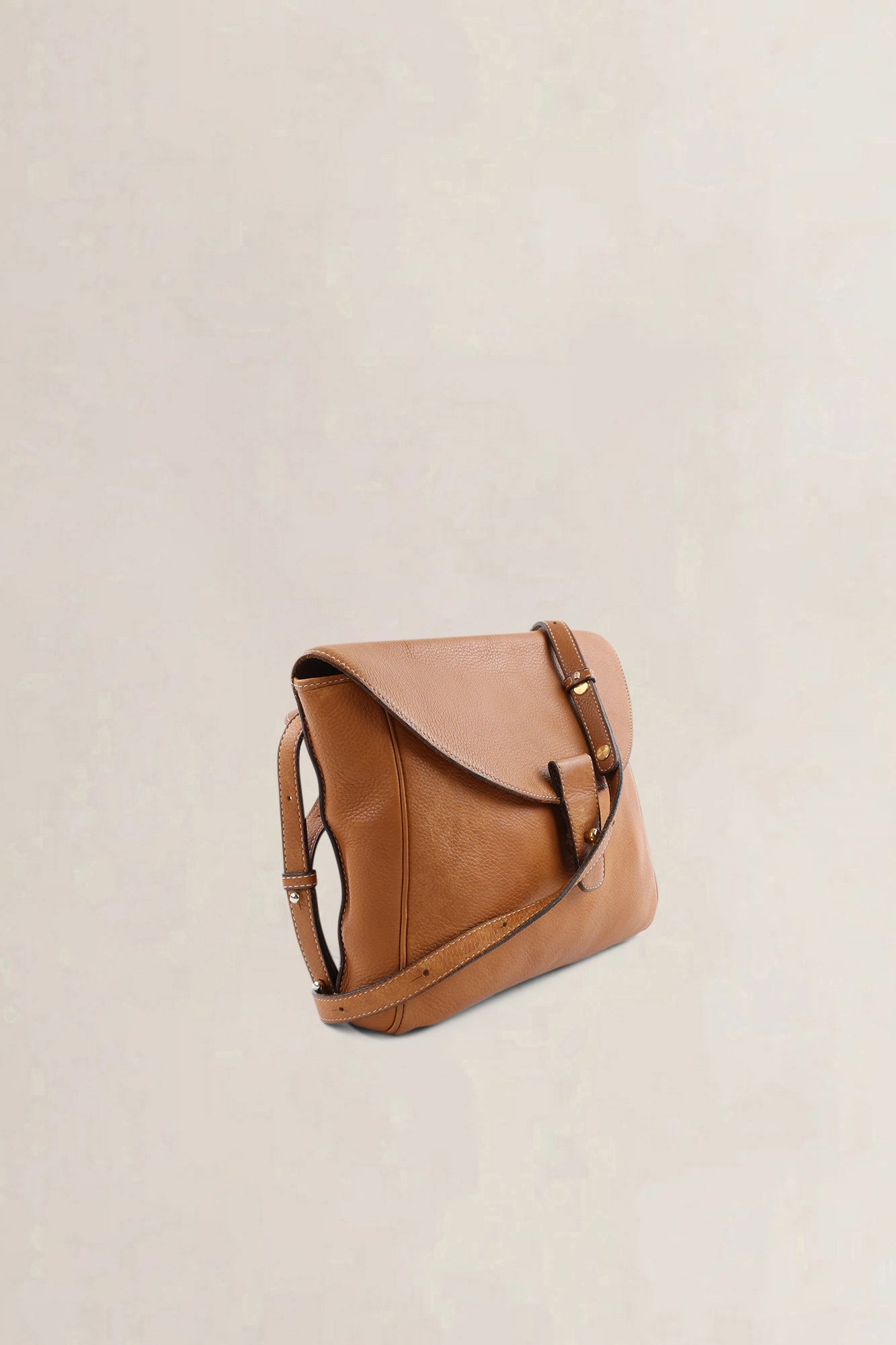 Delvaux Camel Leather Crossbody Bag