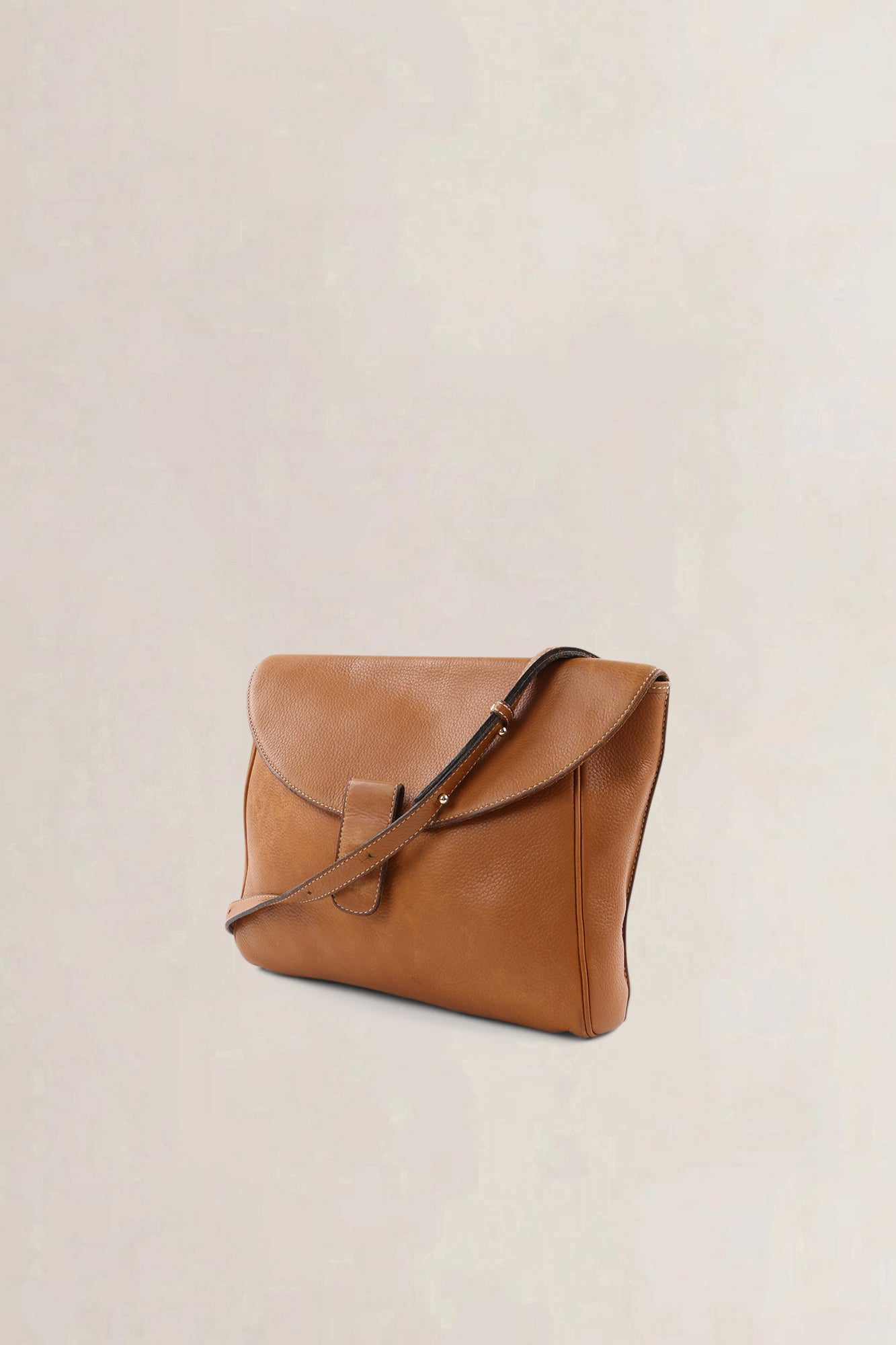 Delvaux Camel Leather Crossbody Bag
