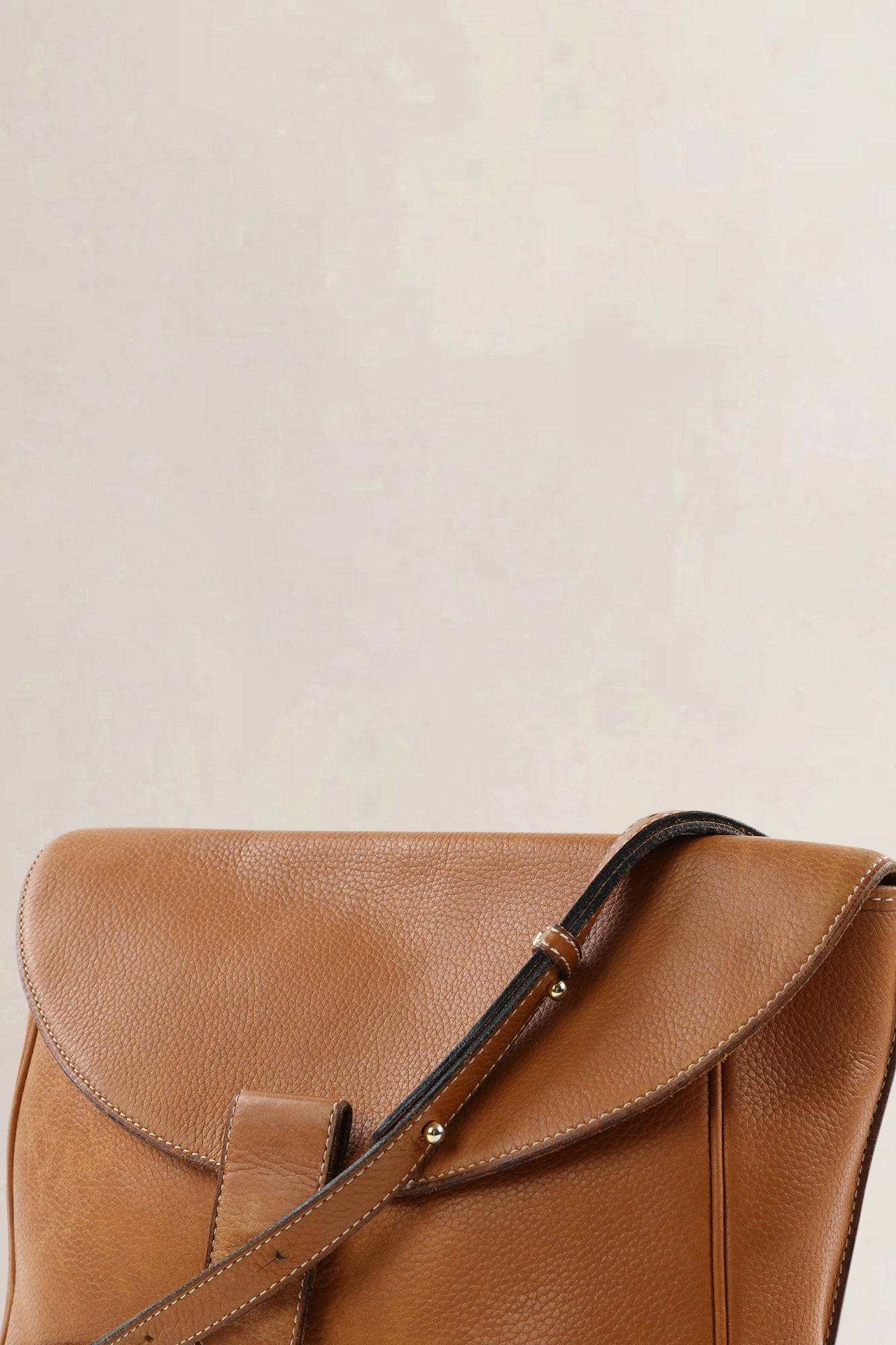 Delvaux Camel Leather Crossbody Bag