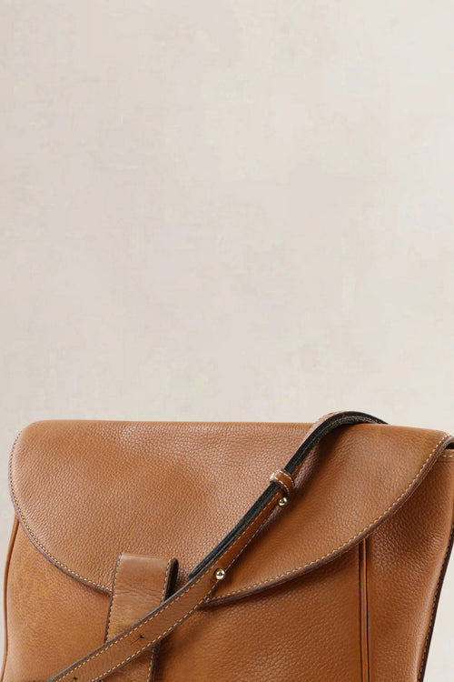 Delvaux Camel Leather Crossbody Bag