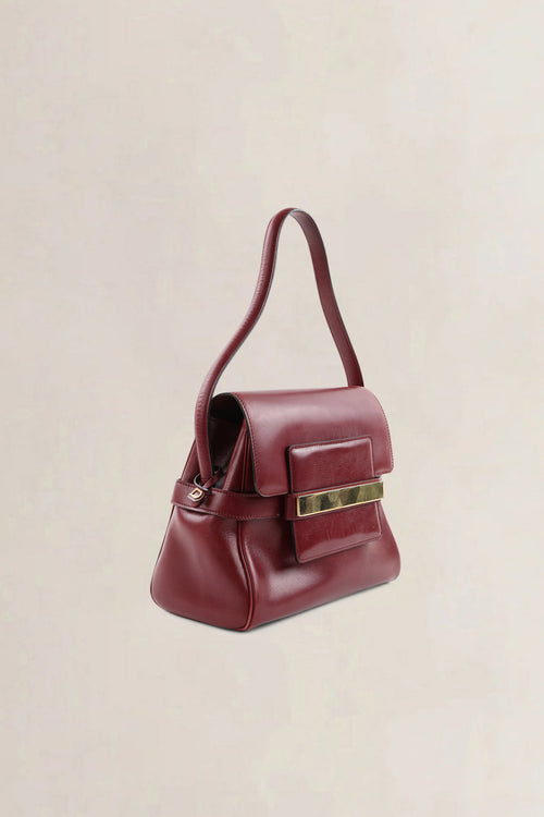 Delvaux Burgundy Vintage Top Handle Bag