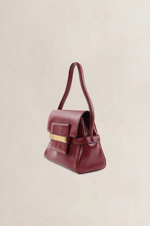 Delvaux Burgundy Vintage Top Handle Bag
