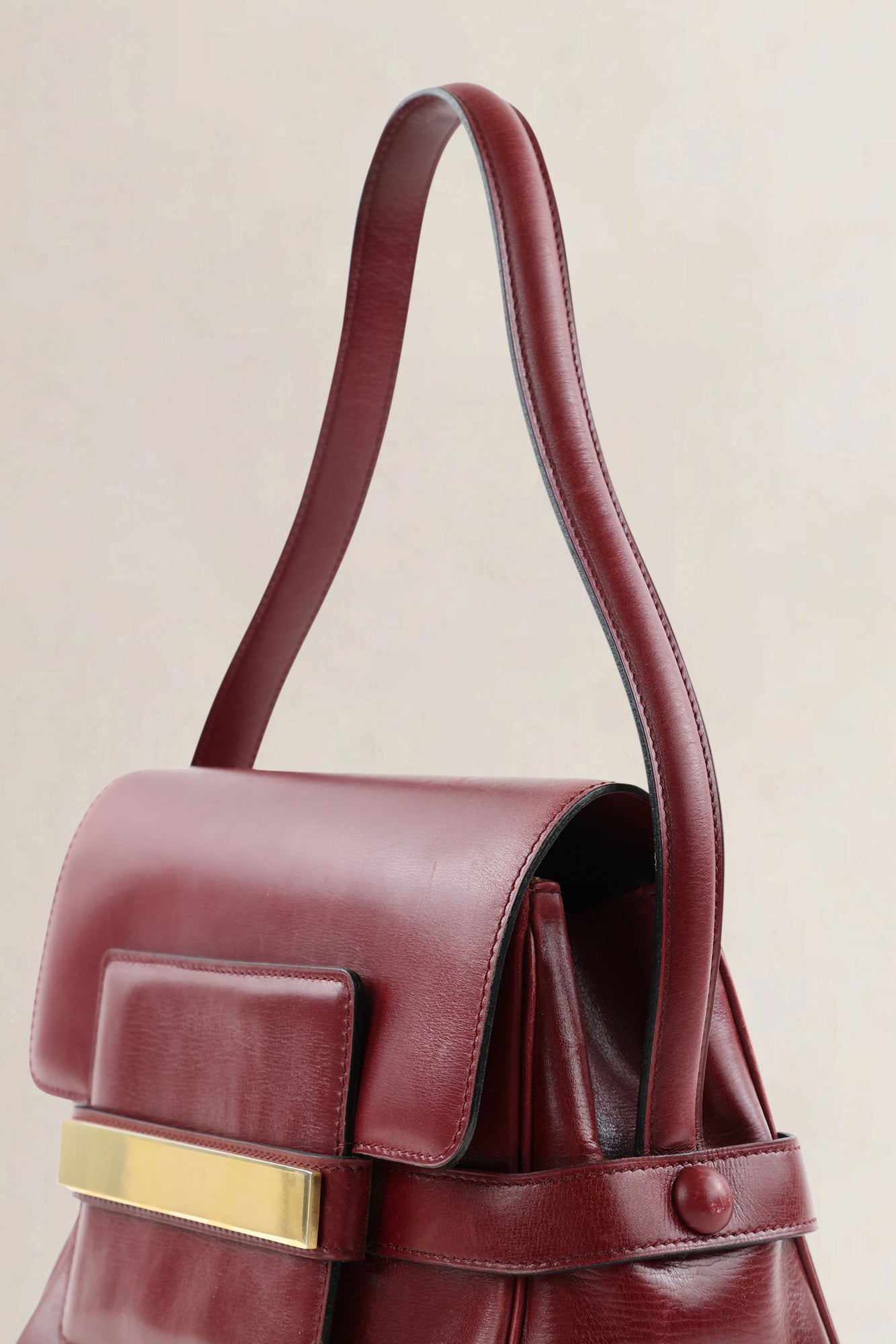 Delvaux Burgundy Vintage Top Handle Bag