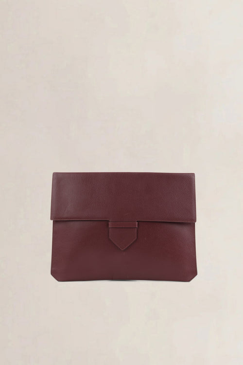 Delvaux Purple/Brown Leather Presse Pochette