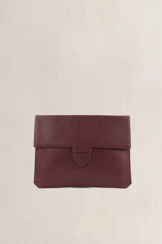 Delvaux Purple/Brown Leather Presse Pochette