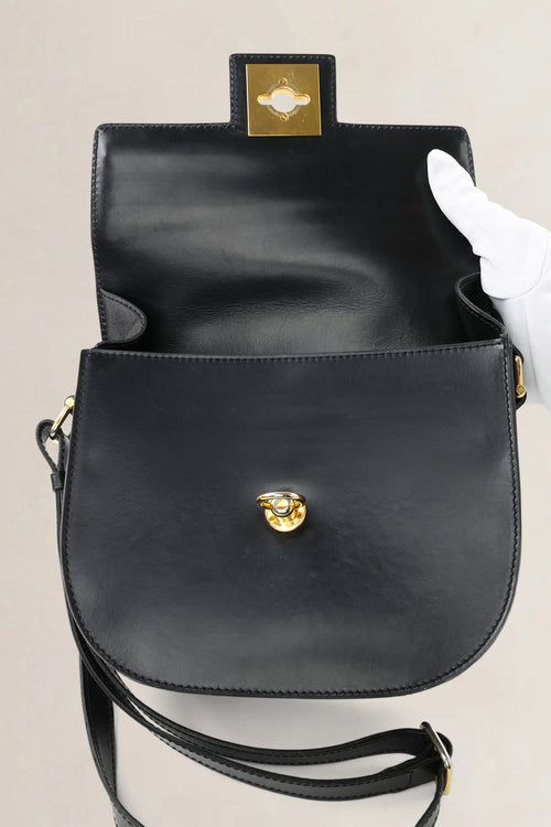 Céline Vintage Black Leather Crossbody Bag