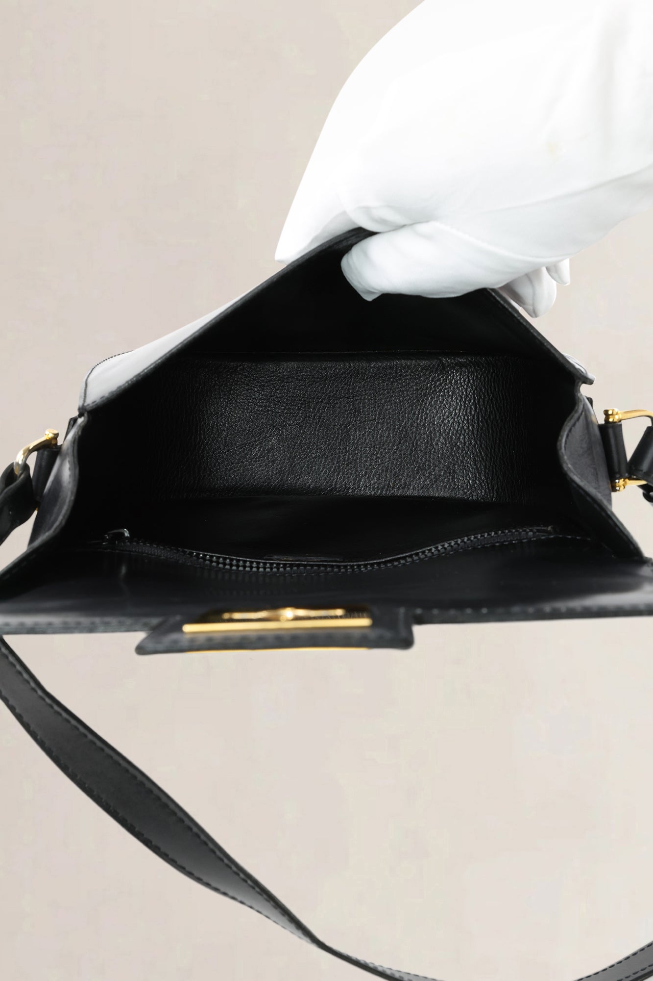 Céline Vintage Black Leather Crossbody Bag