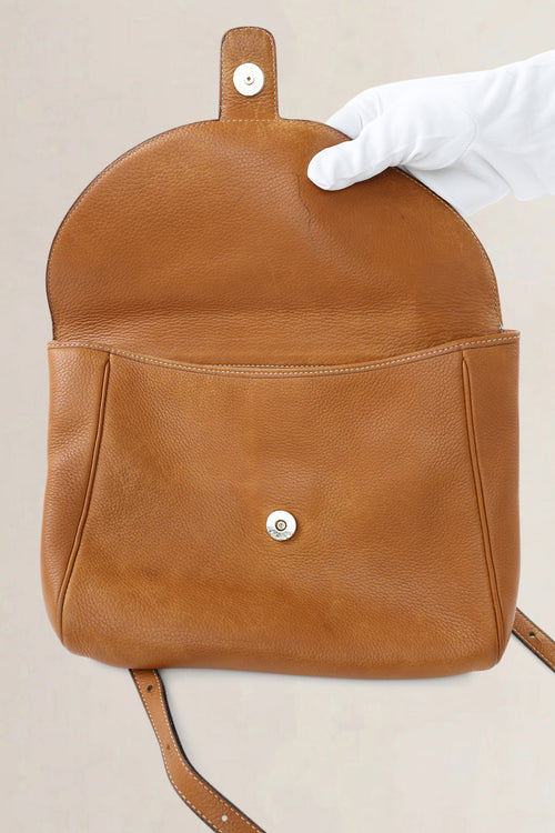 Delvaux Camel Leather Crossbody Bag