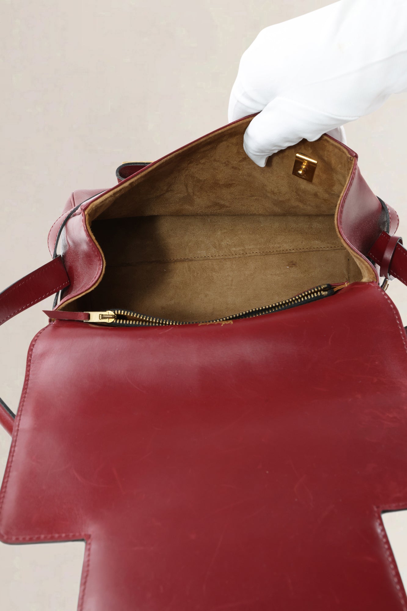 Delvaux Burgundy Vintage Top Handle Bag
