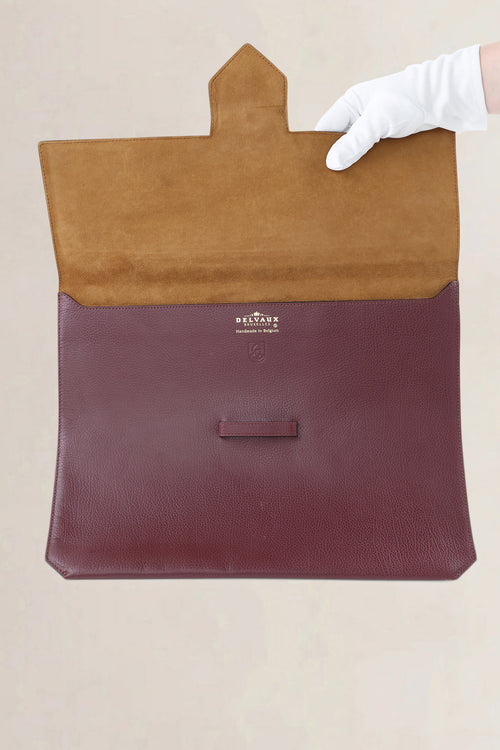 Delvaux Purple/Brown Leather Presse Pochette