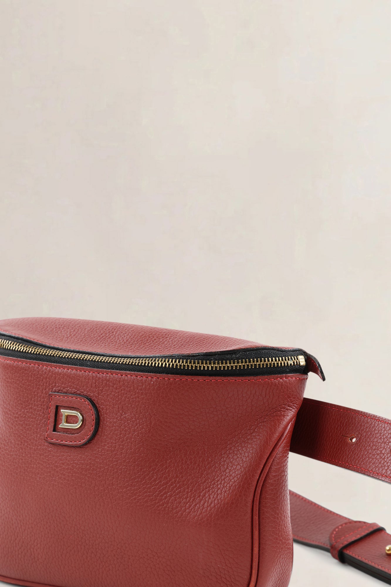 Delvaux Red Musette Belt Bag