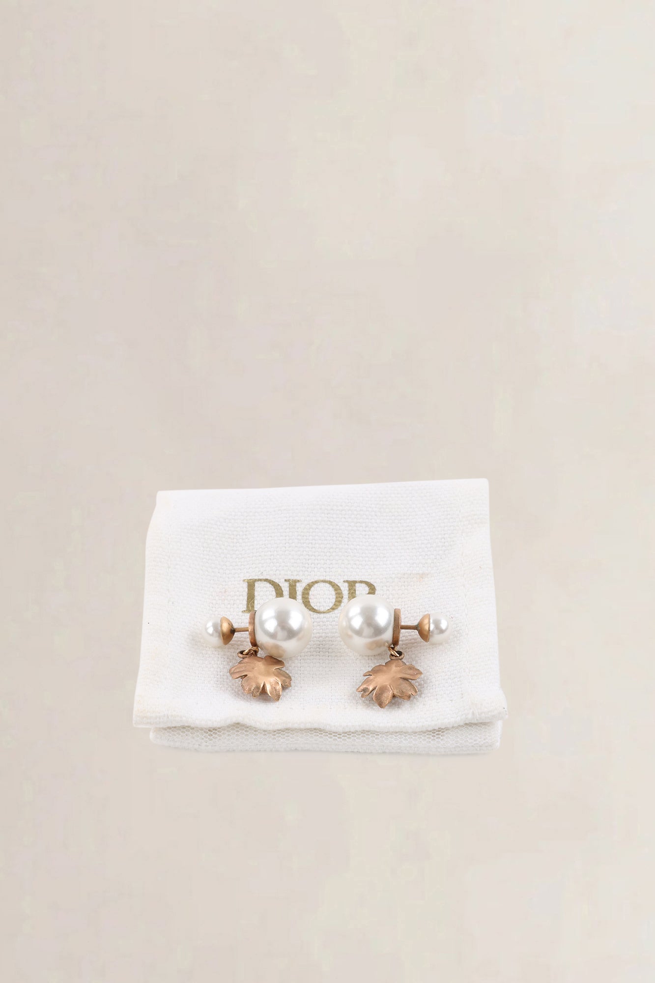Christian Dior Gold & Pearl Tribal Drop Earrings