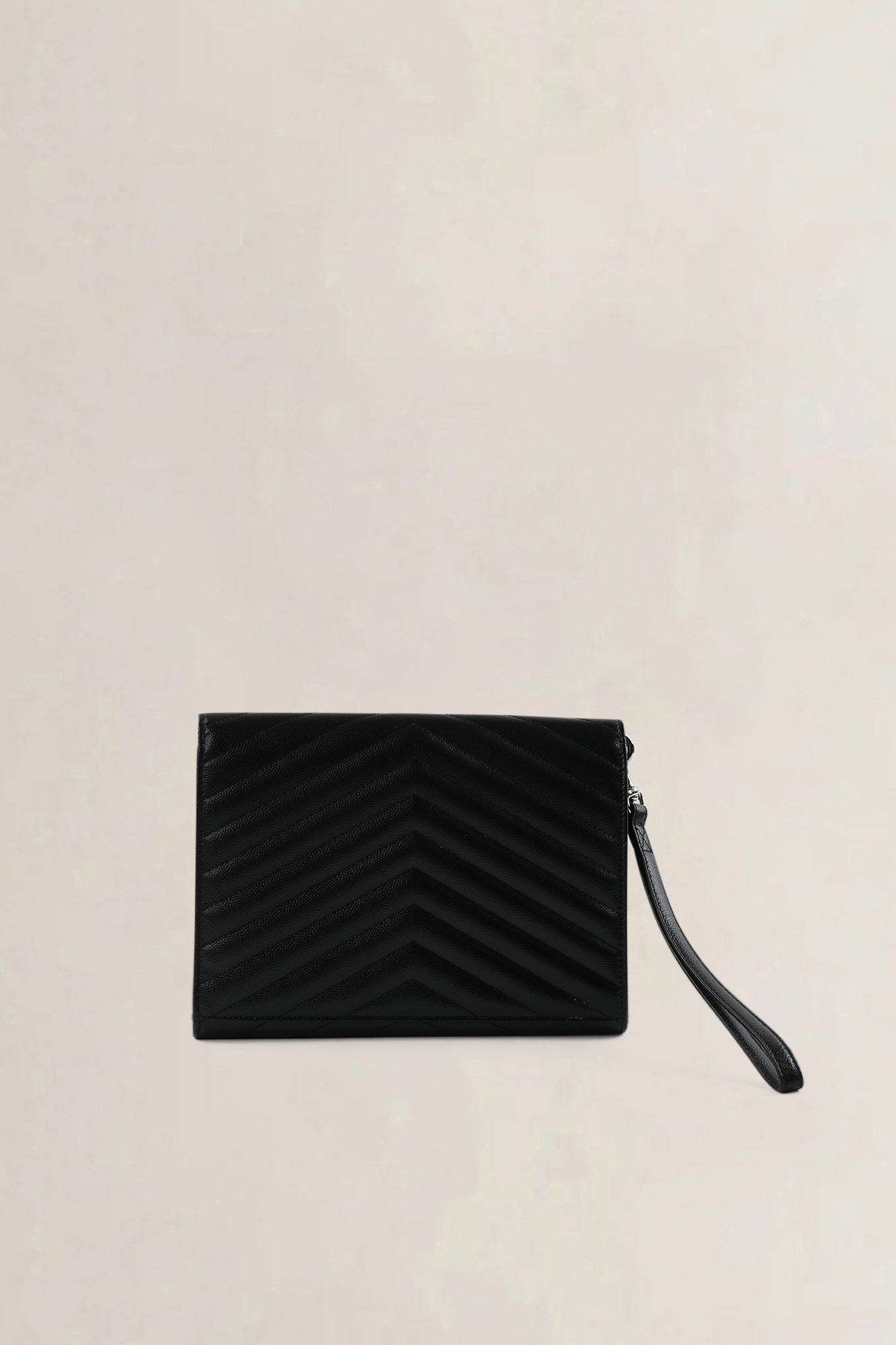YSL Black Chevron Quilting Cassandre Clutch