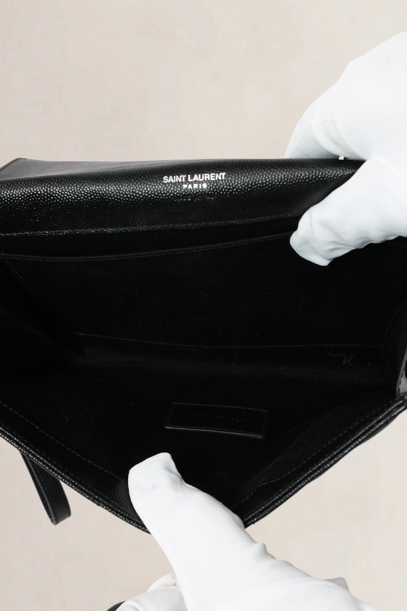 YSL Black Chevron Quilting Cassandre Clutch