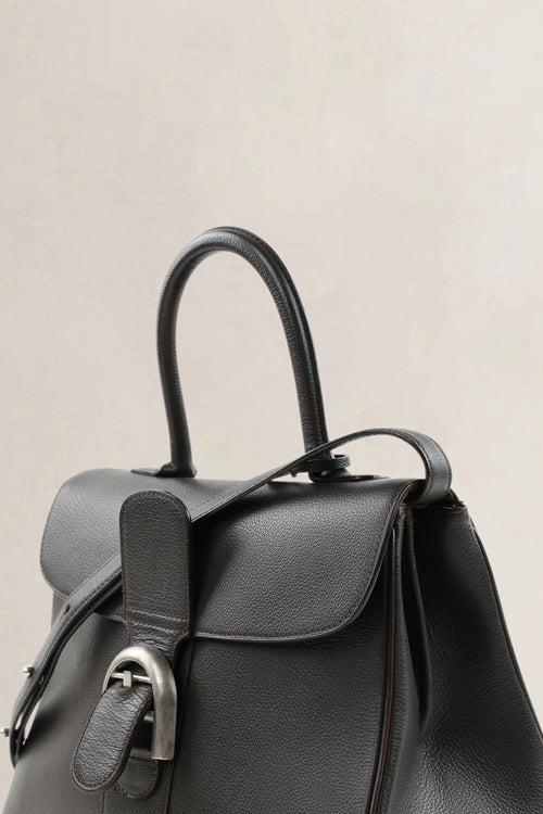 Delvaux Dark Brown Leather Brillant MM Crossbody Bag