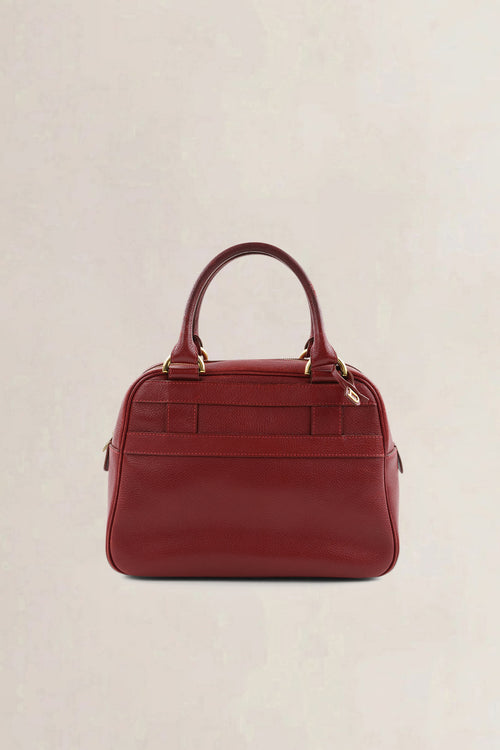 Delvaux Red Leather Parole Top Handle Bag