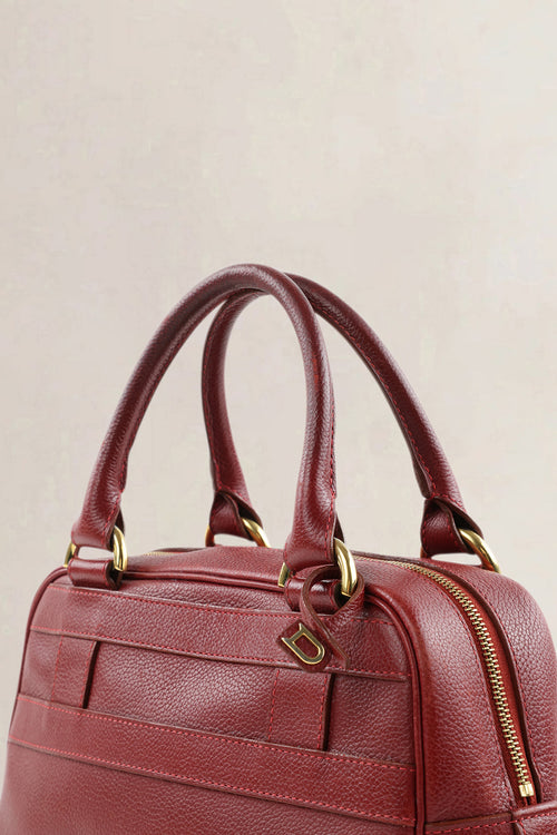 Delvaux Red Leather Parole Top Handle Bag