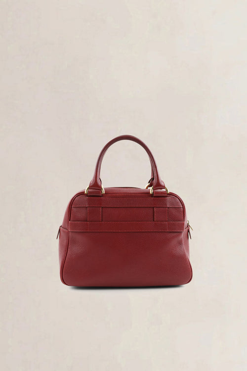 Delvaux Red Leather Parole Top Handle Bag