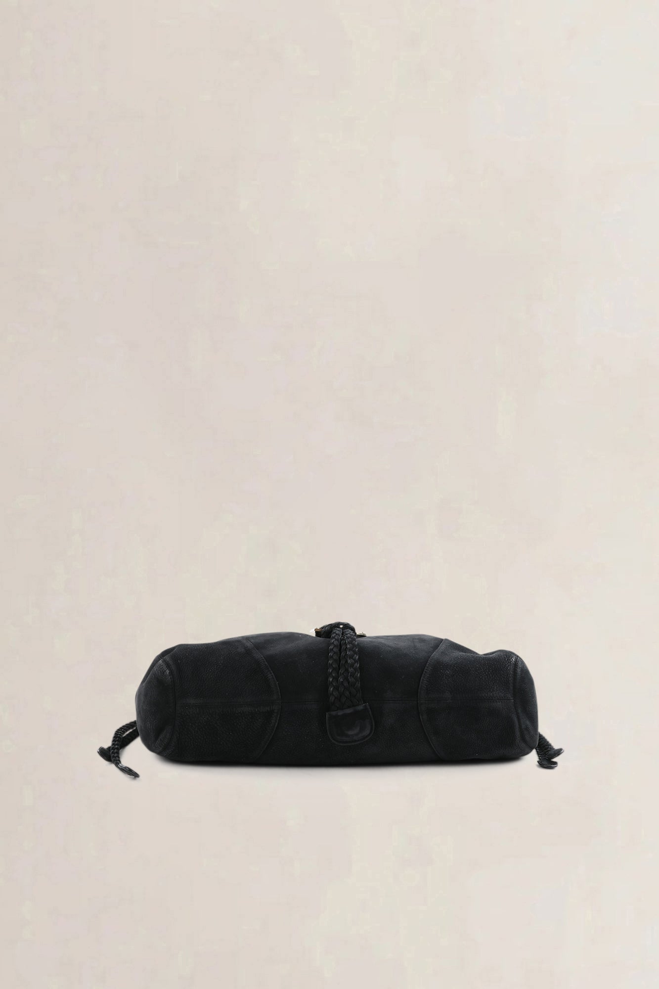 Delvaux Black Nubuck Eugène GM Shoulder Bag