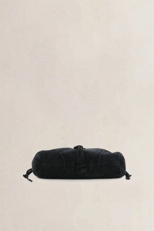 Delvaux Black Nubuck Eugène GM Shoulder Bag