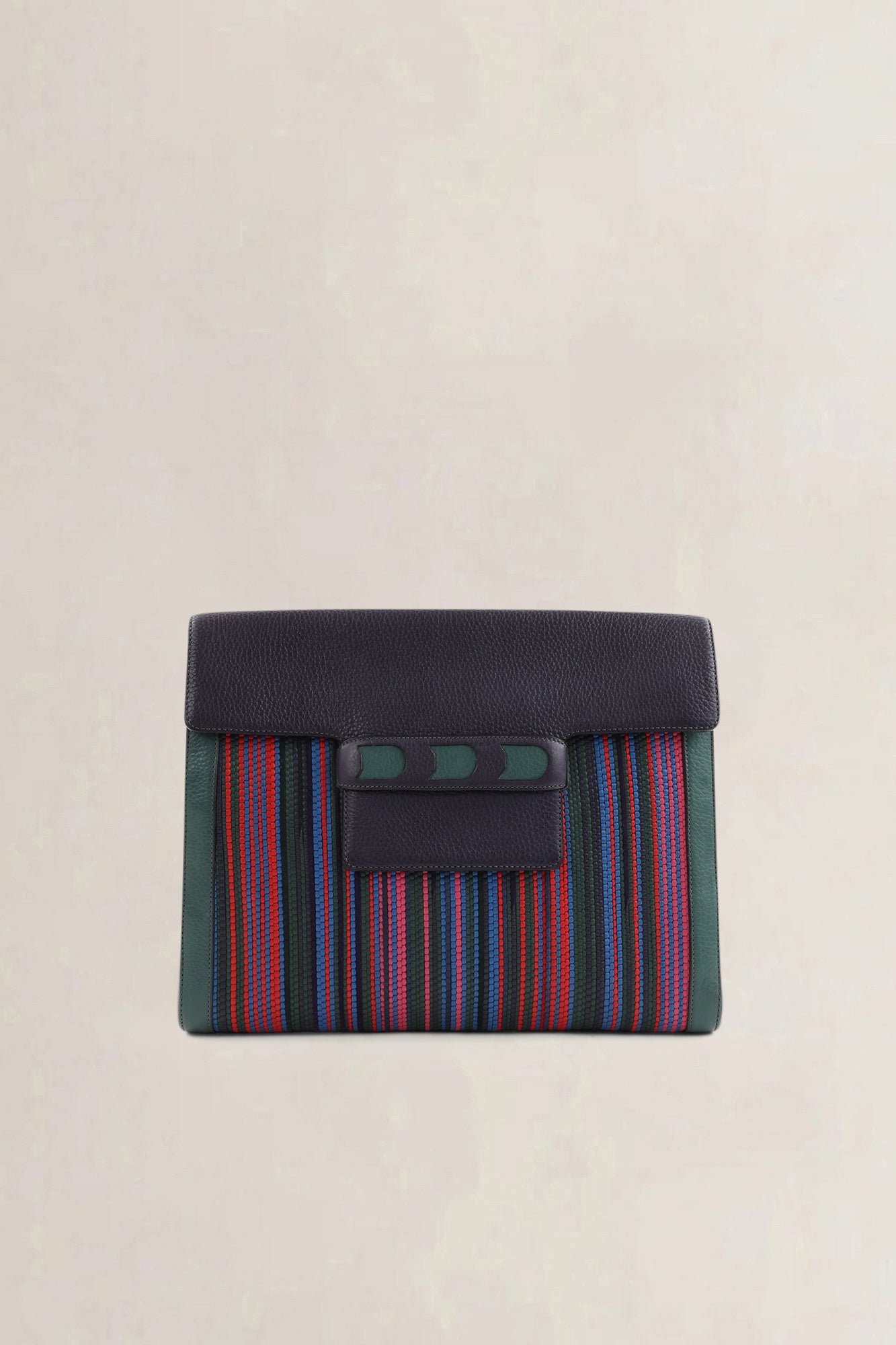 Delvaux Multicolor Toile de Cuir Clutch — vintage