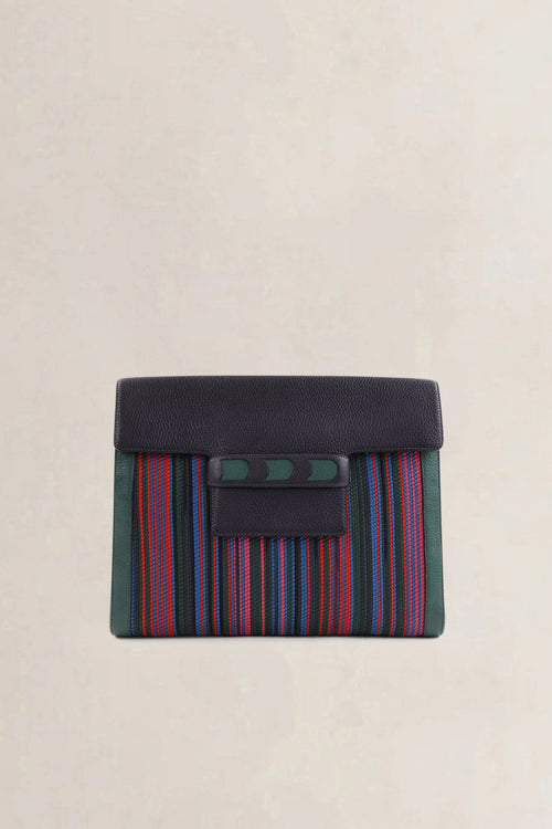Delvaux Multicolor Toile de Cuir Clutch